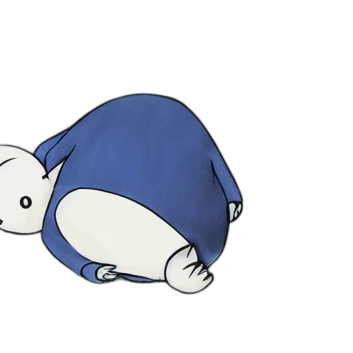 creature, concept art, blue, snorlax, sleeping, field, grass, drawn transparent PNG cut-out