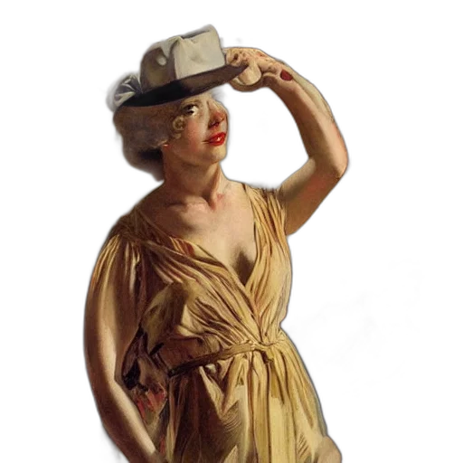 hat, dress, staff, jewelry, photorealistic, 3d render, concept art, oil painting transparent PNG cut-out