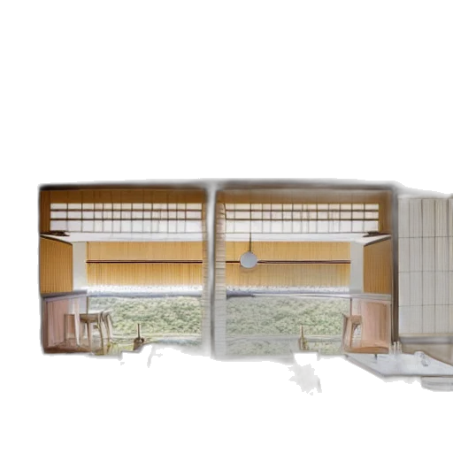 building, furniture, umbrella, 3d render, concept art, photorealistic, anime, rain transparent PNG cut-out