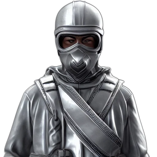 mask, jacket, staff, weapon, concept art, comic book art, photorealistic, fantasy art transparent PNG cut-out
