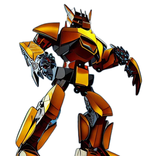 robot, weapon, concept art, 3d render, pixel art, comic book art, golden, grimlock transparent PNG cut-out