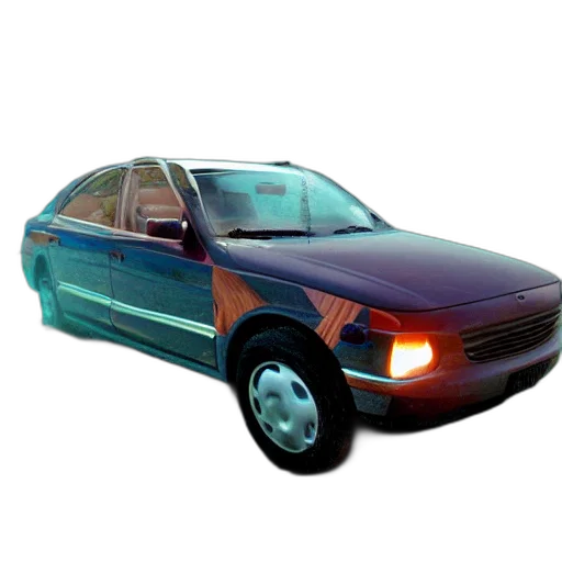 car, 3d render, vaporwave, photorealistic, concept art, underwater transparent PNG cut-out