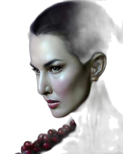 face, jewelry, robot, crown, photorealistic, fantasy art, concept art, oil painting transparent PNG cut-out