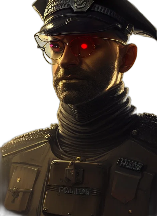robot, face, staff, weapon, cyberpunk, concept art, 3d render, comic book art transparent PNG cut-out