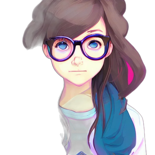 face, staff, anime, cartoon, fantasy art, pixel art, pastel, blue transparent PNG cut-out