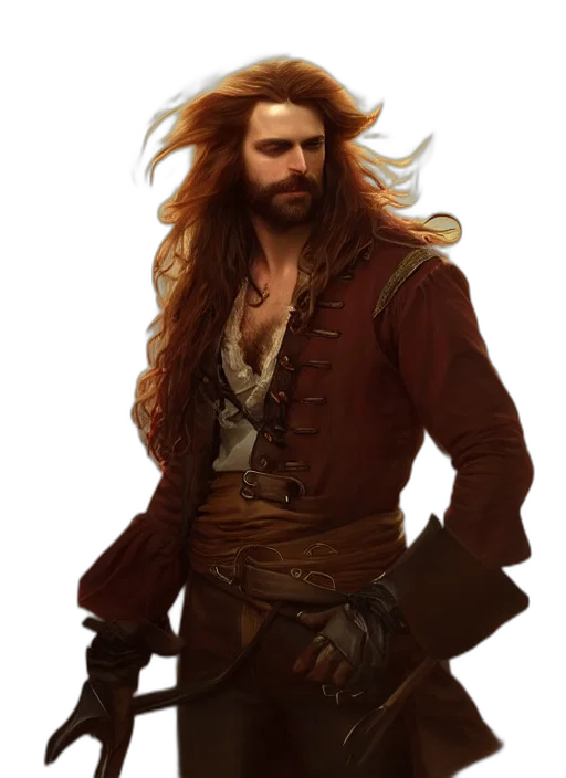jacket, hair, staff, fantasy art, concept art, photorealistic, comic book art, golden transparent PNG cut-out