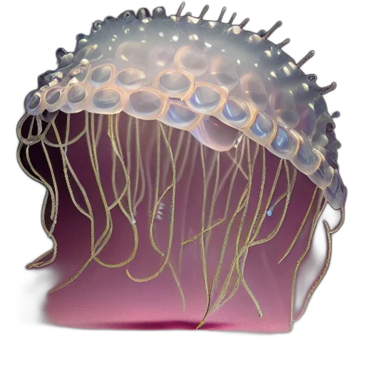 hair, crown, hat, creature, concept art, 3d render, underwater, closeup transparent PNG cut-out