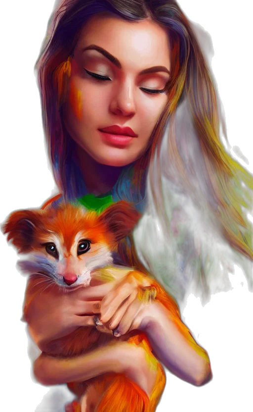 animal, creature, oil painting, photorealistic transparent PNG cut-out