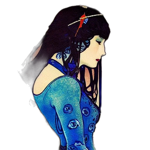 dress, jewelry, fantasy art, concept art, watercolor, pixel art, blue, rose transparent PNG cut-out