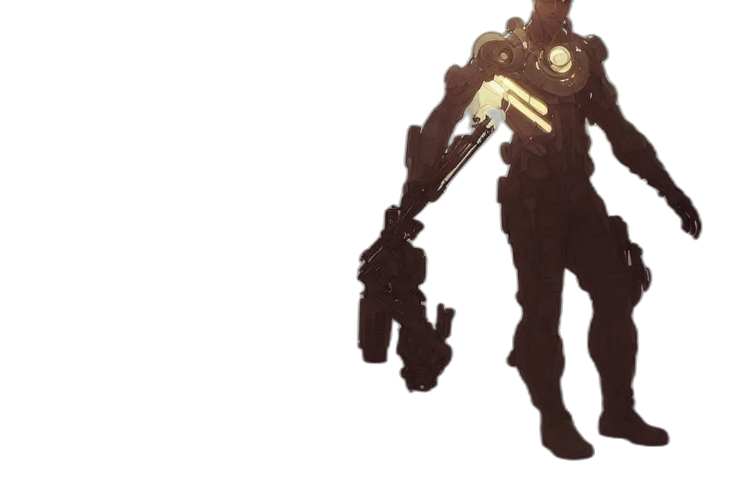 robot, weapon, staff, creature transparent PNG cut-out
