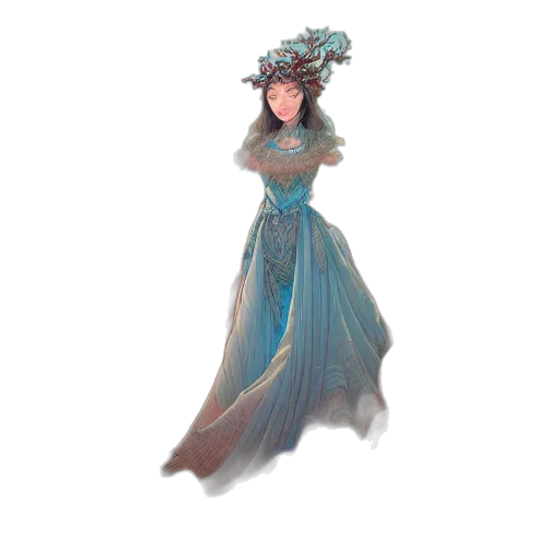 dress, crown, hat, staff, concept art, fantasy art, watercolor, oil painting transparent PNG cut-out