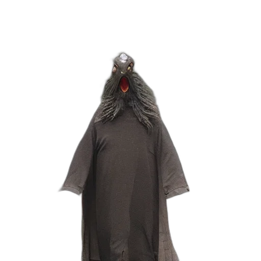 jacket, mask, dress, staff, concept art, 3d render, dark, photograph transparent PNG cut-out