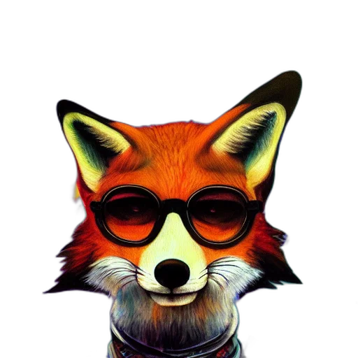 mask, jacket, animal, face, watercolor, concept art, 3d render, fantasy art transparent PNG cut-out