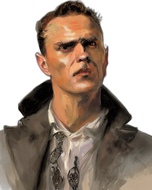jacket, face, staff, concept art transparent PNG cut-out