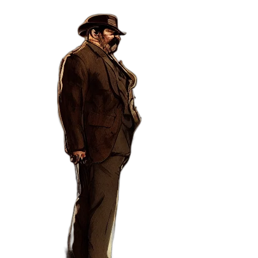 jacket, staff, hat, face transparent PNG cut-out