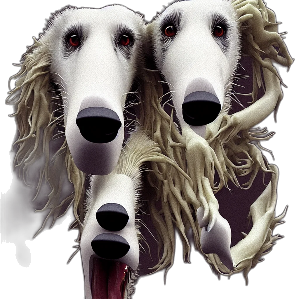 animal, mask, creature, concept art, photorealistic, fantasy art, 3d render, borzoi transparent PNG cut-out