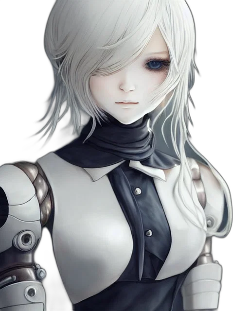 robot, face, staff, mask, fantasy art, concept art, anime, pixel art transparent PNG cut-out