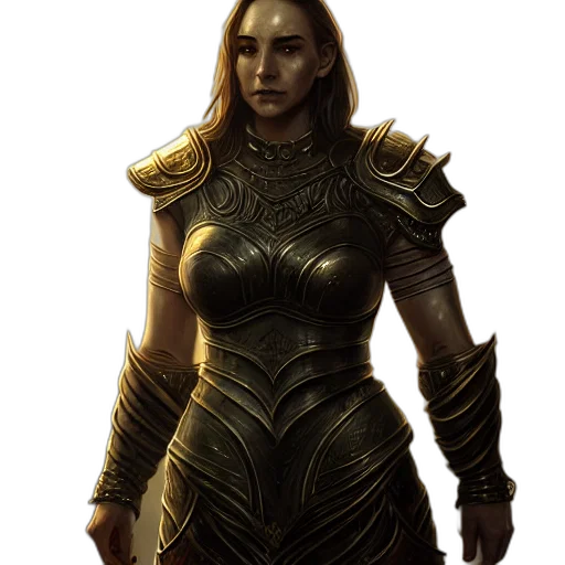 dress, staff, fantasy art, concept art, comic book art, pixel art, golden, earth tones transparent PNG cut-out