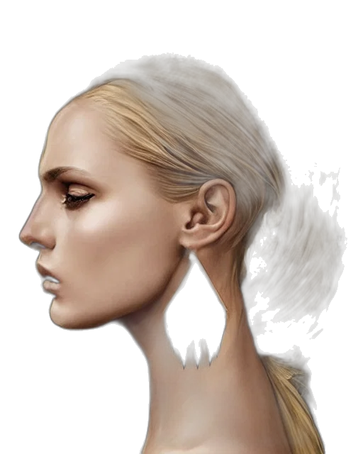face, hair, jewelry, mask, photorealistic, concept art, fantasy art, 3d render transparent PNG cut-out