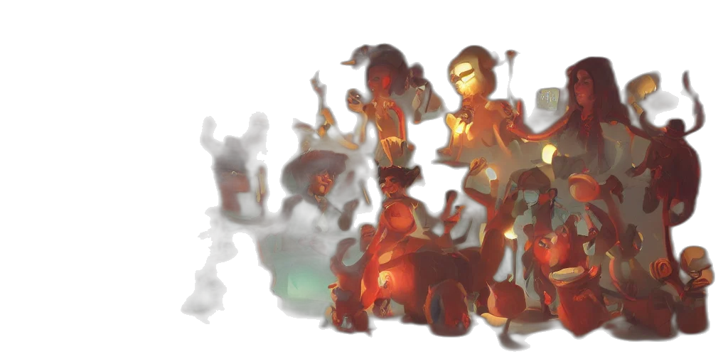 robot, concept art, 3d render, fantasy art, pixel art, fire, fog, outer space transparent PNG cut-out