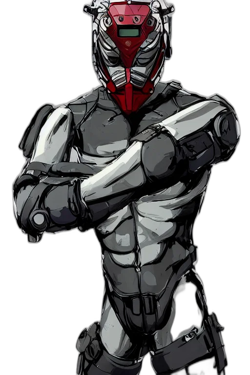 robot, mask, comic book art, concept art transparent PNG cut-out