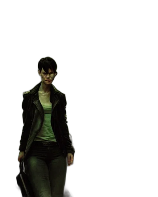 jacket, concept art, 3d render, cyberpunk, comic book art, green, dark, earth tones transparent PNG cut-out