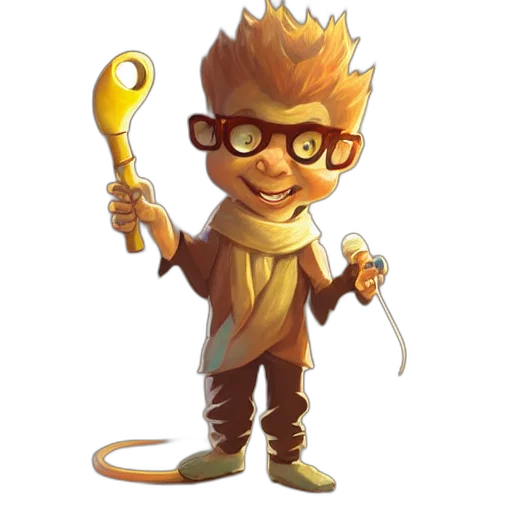 staff, concept art, fantasy art, cartoon, 3d render, cute, little, anthropomorphic transparent PNG cut-out