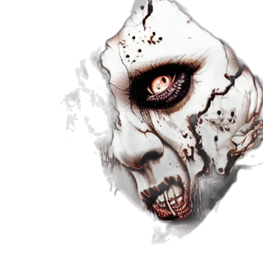 mask, face, creature, photorealistic, concept art, comic book art, fantasy art, highly transparent PNG cut-out