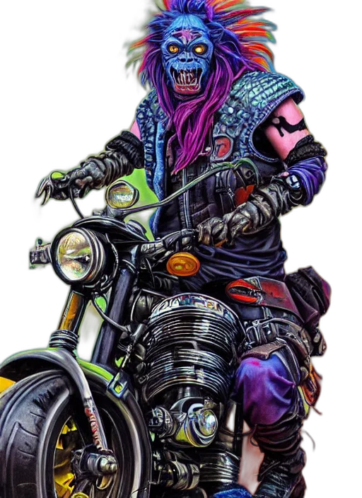 creature, jacket, cyberpunk, comic book art transparent PNG cut-out
