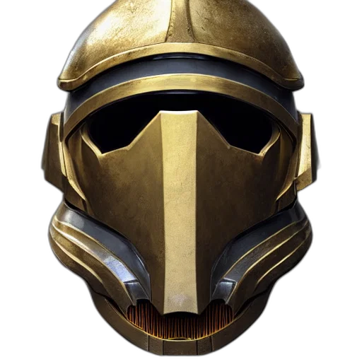mask, weapon, face, crown, concept art, 3d render, fantasy art, golden transparent PNG cut-out