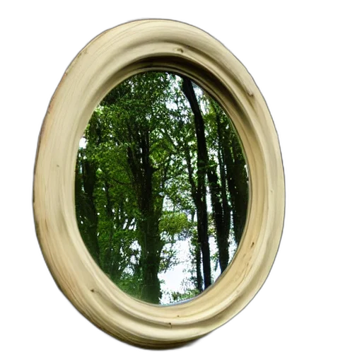 tree, face, crown, mask, photorealistic, 3d render, forest, mirror transparent PNG cut-out