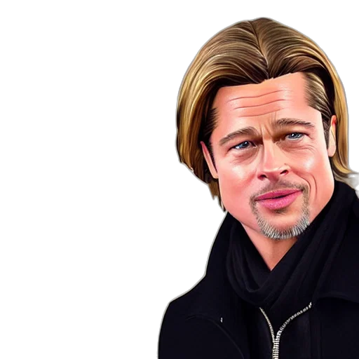 face, hair, jacket, photorealistic, cartoon, oil painting, comic book art, brad transparent PNG cut-out