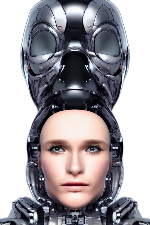 robot, face, mask, cyberpunk, 3d render, concept art, photorealistic, human transparent PNG cut-out