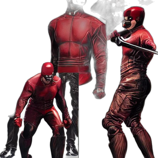 jacket, comic book art, concept art, red, daredevil, concept, art, leather transparent PNG cut-out