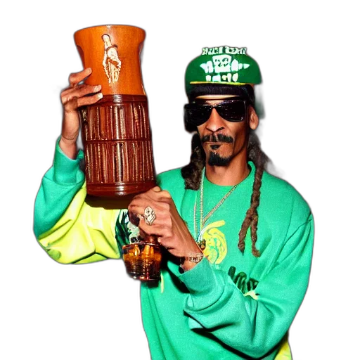 bottle, hat, staff, green, snoop, dogg, trader, vic transparent PNG cut-out