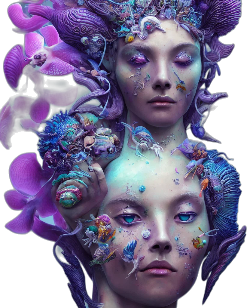 face, crown, mask, creature transparent PNG cut-out