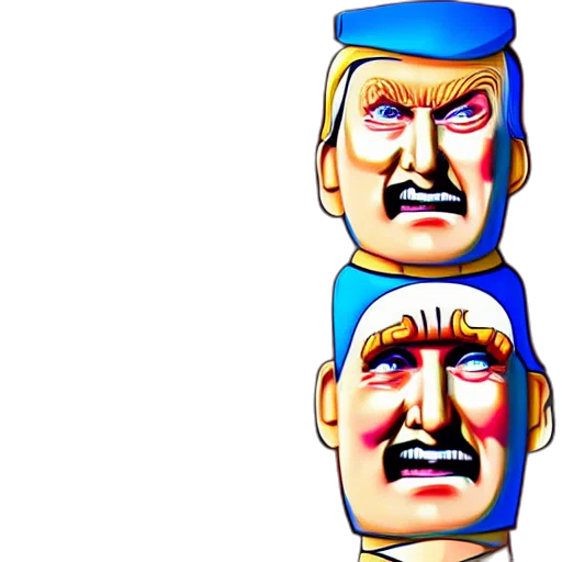face, mask, hat, crown, 3d render, cartoon, concept art, pixel art transparent PNG cut-out