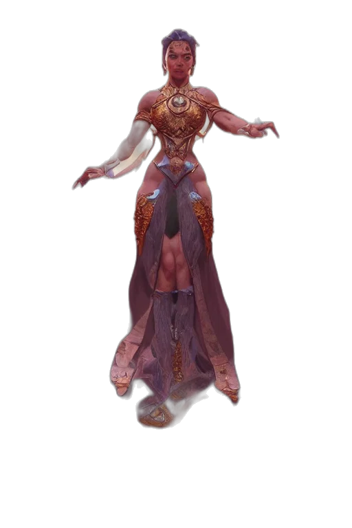 dress, creature, mask, staff transparent PNG cut-out