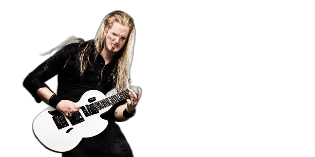 ola, englund, playing, guitar transparent PNG cut-out