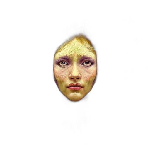 face, mask, creature, hair, 3d render, photorealistic, pixel art, concept art transparent PNG cut-out