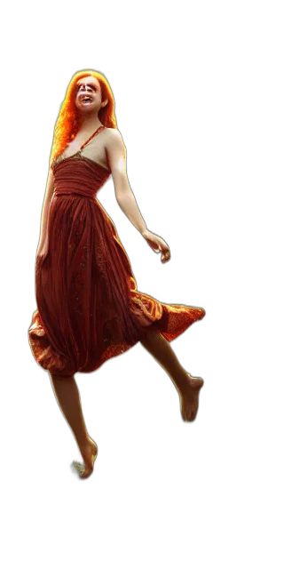 dress, staff, photorealistic, concept art, 3d render, fantasy art, fire, red transparent PNG cut-out
