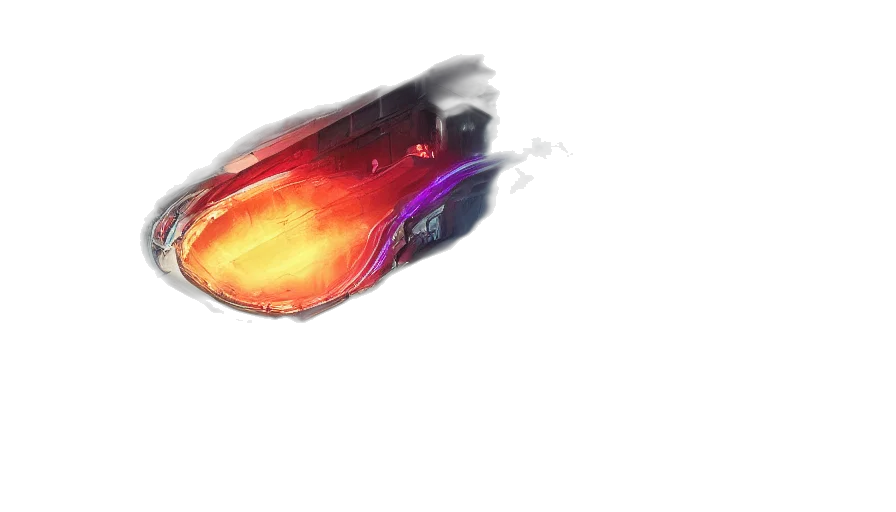 weapon, shoes, car, mask, concept art, 3d render, anime, fantasy art transparent PNG cut-out