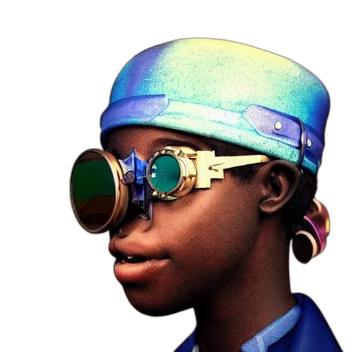 robot, face, mask, staff, concept art, cyberpunk, 3d render, photorealistic transparent PNG cut-out