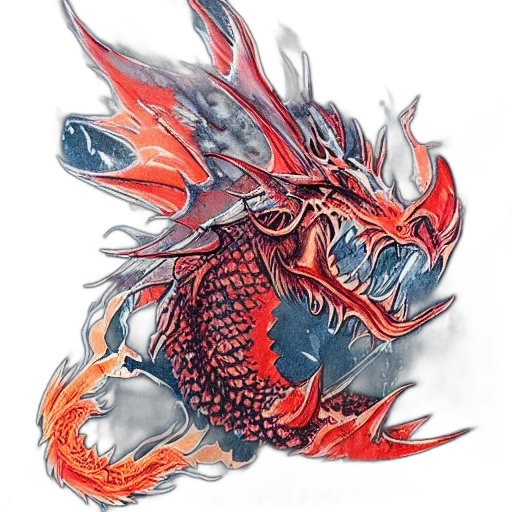 dragon, creature, staff, weapon transparent PNG cut-out