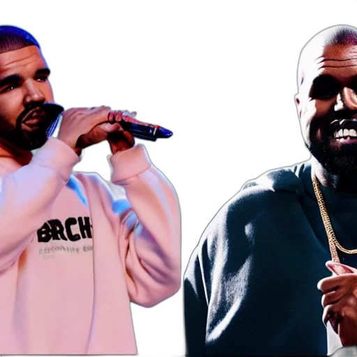 3d render, drake, kanye, west transparent PNG cut-out