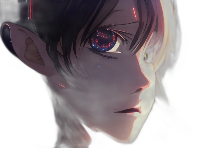 mask, face, creature, crown, anime, watercolor, concept art, photorealistic transparent PNG cut-out