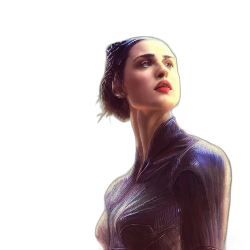 dress, robot, face, concept art, comic book art, photorealistic, fantasy art, outer space transparent PNG cut-out