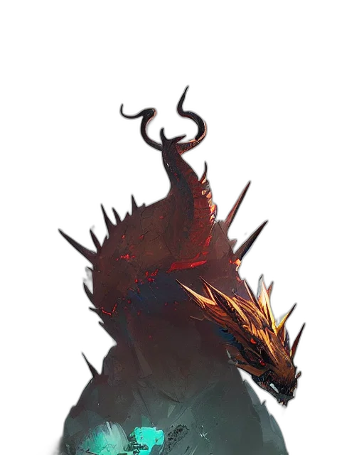 dragon, creature, staff, animal, concept art, fantasy art, pixel art, 3d render transparent PNG cut-out