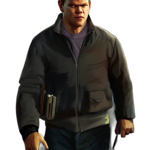 jacket, weapon, staff, face transparent PNG cut-out