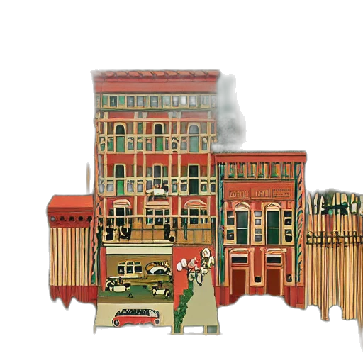 building, concept art, 3d render, pixel art transparent PNG cut-out